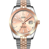 BUREI Men's Luxury Automatic Watch Fashion Waterproof Mechanical Watch, Adjustable Stainless Steel Two Tone Strap,Gift for Men