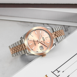 BUREI Men's Luxury Automatic Watch Fashion Waterproof Mechanical Watch, Adjustable Stainless Steel Two Tone Strap,Gift for Men