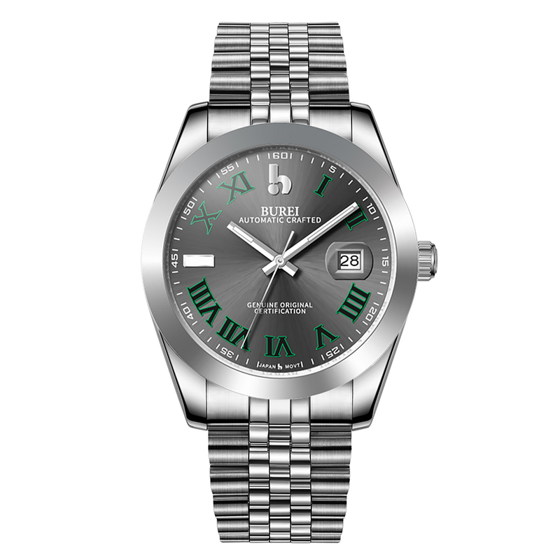 BUREI Men's Luxury Automatic Watch Fashion Waterproof Mechanical Watch, Adjustable Stainless Steel Two Tone Strap,Gift for Men