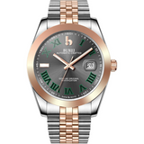 BUREI Men's Luxury Automatic Watch Fashion Waterproof Mechanical Watch, Adjustable Stainless Steel Two Tone Strap,Gift for Men