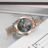 BUREI Men's Luxury Automatic Watch Fashion Waterproof Mechanical Watch, Adjustable Stainless Steel Two Tone Strap,Gift for Men