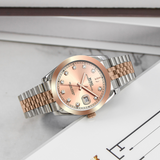 BUREI Men's Luxury Automatic Watch Fashion Waterproof Mechanical Watch, Adjustable Stainless Steel Two Tone Strap,Gift for Men