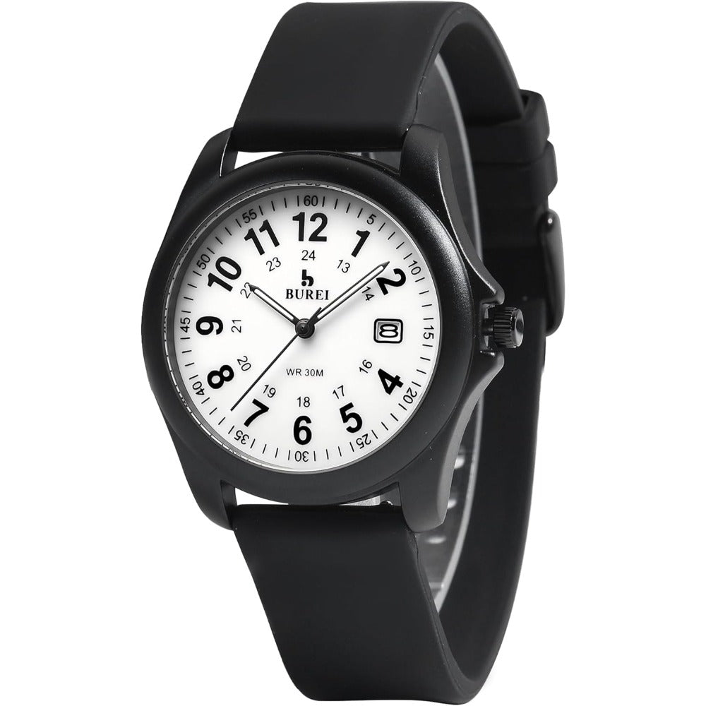 BUREI Men's Watch, Military-Style Watch with Date Display, Waterproof, Outdoor Sports, Gift for Men