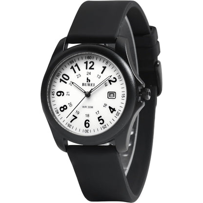 BUREI Men's Watch, Military-Style Watch with Date Display, Waterproof, Outdoor Sports, Gift for Men