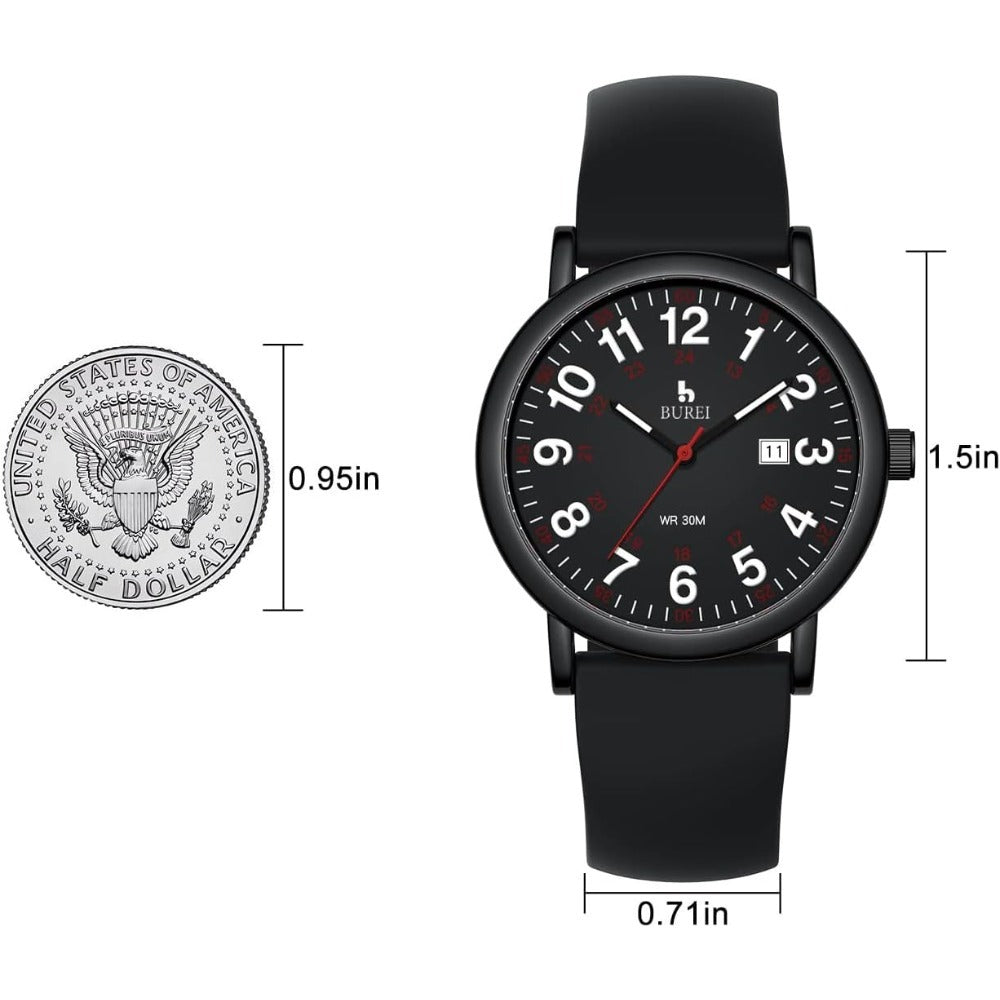 BUREI Nurse Wrist Watch for Nurse Medical Professionals Students Women Men, Waterproof 12/24 Hour Military Time Luminouse Easy Read Dial,Colorful Silicone Band