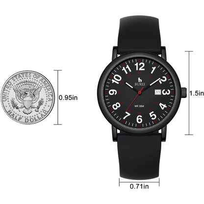 BUREI Nurse Wrist Watch for Nurse Medical Professionals Students Women Men, Waterproof 12/24 Hour Military Time Luminouse Easy Read Dial,Colorful Silicone Band