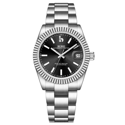 BUREI  Luxury Automatic Watch 36mm, Fashion Waterproof Mechanical Watch, Adjustable Stainless Steel Two Tone Strap