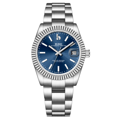 BUREI  Luxury Automatic Watch 36mm, Fashion Waterproof Mechanical Watch, Adjustable Stainless Steel Two Tone Strap