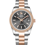 BUREI Men's Luxury Automatic Watch Fashion Waterproof Mechanical Watch, Adjustable Stainless Steel Two Tone Strap,Gift for Men