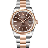 BUREI Men's Luxury Automatic Watch Fashion Waterproof Mechanical Watch, Adjustable Stainless Steel Two Tone Strap,Gift for Men
