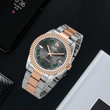 BUREI Men's Luxury Automatic Watch Fashion Waterproof Mechanical Watch, Adjustable Stainless Steel Two Tone Strap,Gift for Men