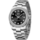 BUREI Men's Luxury Automatic Watch Fashion Waterproof Mechanical Watch, Adjustable Stainless Steel Two Tone Strap,Gift for Men