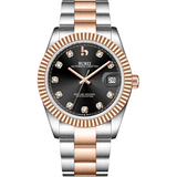 BUREI Men's Luxury Automatic Watch Fashion Waterproof Mechanical Watch, Adjustable Stainless Steel Two Tone Strap,Gift for Men