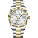 BUREI Men's Luxury Automatic Watch Fashion Waterproof Mechanical Watch, Adjustable Stainless Steel Two Tone Strap,Gift for Men
