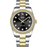 BUREI Men's Luxury Automatic Watch Fashion Waterproof Mechanical Watch, Adjustable Stainless Steel Two Tone Strap,Gift for Men