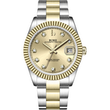 BUREI Men's Luxury Automatic Watch Fashion Waterproof Mechanical Watch, Adjustable Stainless Steel Two Tone Strap,Gift for Men
