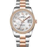 BUREI Men's Luxury Automatic Watch Fashion Waterproof Mechanical Watch, Adjustable Stainless Steel Two Tone Strap,Gift for Men