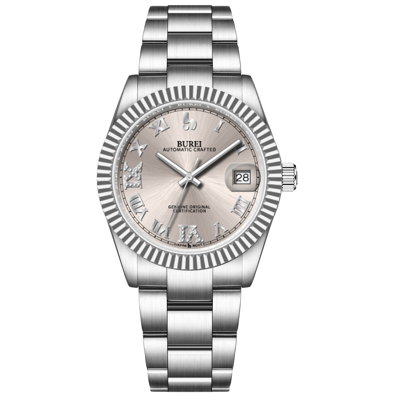 BUREI Men's Luxury Automatic Watch Fashion Waterproof Mechanical Watch, Adjustable Stainless Steel Two Tone Strap,Gift for Men