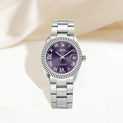BUREI  Luxury Automatic Watch 36mm, Fashion Waterproof Mechanical Watch, Adjustable Stainless Steel Two Tone Strap