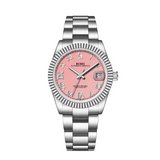 BUREI  Luxury Automatic Watch 36mm, Fashion Waterproof Mechanical Watch, Adjustable Stainless Steel Two Tone Strap