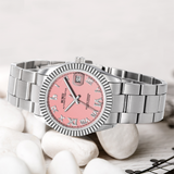 BUREI  Luxury Automatic Watch 36mm, Fashion Waterproof Mechanical Watch, Adjustable Stainless Steel Two Tone Strap