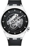 BUREI Men's Casual Silicone Watches - Unisex Waterproof Quartz Watches in Black and White