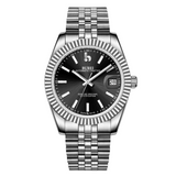 BUREI  Luxury Automatic Watch 36mm, Fashion Waterproof Mechanical Watch, Adjustable Stainless Steel Two Tone Strap