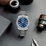 BUREI  Luxury Automatic Watch 36mm, Fashion Waterproof Mechanical Watch, Adjustable Stainless Steel Two Tone Strap