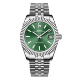 BUREI  Luxury Automatic Watch 36mm, Fashion Waterproof Mechanical Watch, Adjustable Stainless Steel Two Tone Strap