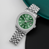 BUREI  Luxury Automatic Watch 36mm, Fashion Waterproof Mechanical Watch, Adjustable Stainless Steel Two Tone Strap