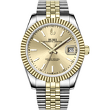 BUREI  Luxury Automatic Watch 36mm, Fashion Waterproof Mechanical Watch, Adjustable Stainless Steel Two Tone Strap