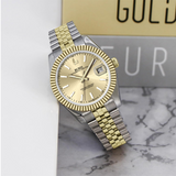 BUREI  Luxury Automatic Watch 36mm, Fashion Waterproof Mechanical Watch, Adjustable Stainless Steel Two Tone Strap