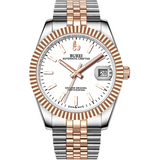 BUREI  Luxury Automatic Watch 36mm, Fashion Waterproof Mechanical Watch, Adjustable Stainless Steel Two Tone Strap