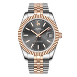 BUREI  Luxury Automatic Watch 36mm, Fashion Waterproof Mechanical Watch, Adjustable Stainless Steel Two Tone Strap