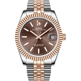 BUREI Men's Luxury Automatic Watch Fashion Waterproof Mechanical Watch, Adjustable Stainless Steel Two Tone Strap,Gift for Men