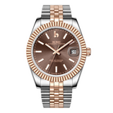 BUREI  Luxury Automatic Watch 36mm, Fashion Waterproof Mechanical Watch, Adjustable Stainless Steel Two Tone Strap