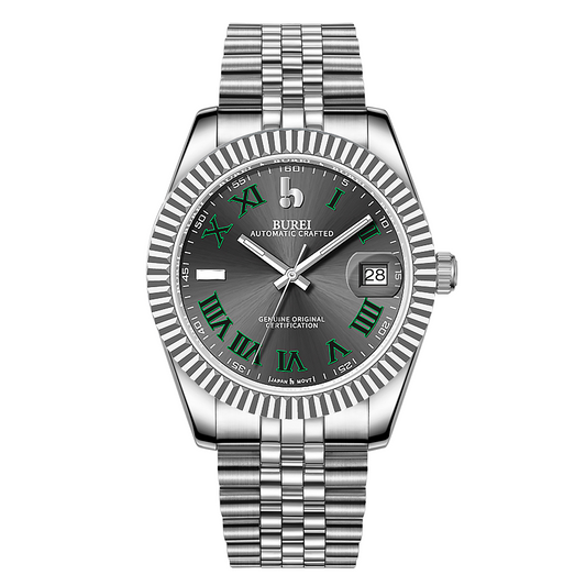 BUREI Luxury Automatic Watch 36mm, Fashion Waterproof Mechanical Watch, Adjustable Stainless Steel Two Tone Strap