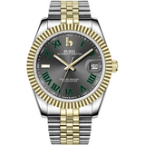 BUREI Men's Luxury Automatic Watch Fashion Waterproof Mechanical Watch, Adjustable Stainless Steel Two Tone Strap,Gift for Men