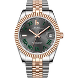 BUREI Men's Luxury Automatic Watch Fashion Waterproof Mechanical Watch, Adjustable Stainless Steel Two Tone Strap,Gift for Men