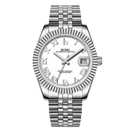BUREI Luxury Automatic Watch 36mm, Fashion Waterproof Mechanical Watch, Adjustable Stainless Steel Two Tone Strap