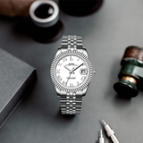 BUREI Men's Luxury Automatic Watch Fashion Waterproof Mechanical Watch, Adjustable Stainless Steel Two Tone Strap,Gift for Men