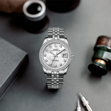 BUREI Men's Luxury Automatic Watch Fashion Waterproof Mechanical Watch, Adjustable Stainless Steel Two Tone Strap,Gift for Men