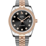 BUREI Men's Luxury Automatic Watch Fashion Waterproof Mechanical Watch, Adjustable Stainless Steel Two Tone Strap,Gift for Men