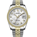 BUREI Men's Luxury Automatic Watch Fashion Waterproof Mechanical Watch, Adjustable Stainless Steel Two Tone Strap,Gift for Men
