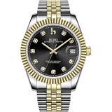 BUREI Men's Luxury Automatic Watch Fashion Waterproof Mechanical Watch, Adjustable Stainless Steel Two Tone Strap,Gift for Men