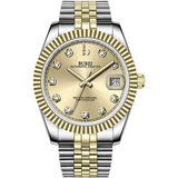BUREI Men's Luxury Automatic Watch Fashion Waterproof Mechanical Watch, Adjustable Stainless Steel Two Tone Strap,Gift for Men