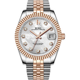 BUREI Men's Luxury Automatic Watch Fashion Waterproof Mechanical Watch, Adjustable Stainless Steel Two Tone Strap,Gift for Men