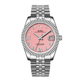 BUREI Luxury Automatic Watch 36mm, Fashion Waterproof Mechanical Watch, Adjustable Stainless Steel Two Tone Strap