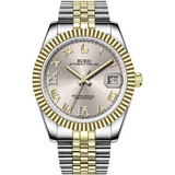 BUREI Men's Luxury Automatic Watch Fashion Waterproof Mechanical Watch, Adjustable Stainless Steel Two Tone Strap,Gift for Men