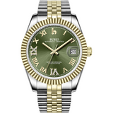 BUREI Men's Luxury Automatic Watch Fashion Waterproof Mechanical Watch, Adjustable Stainless Steel Two Tone Strap,Gift for Men